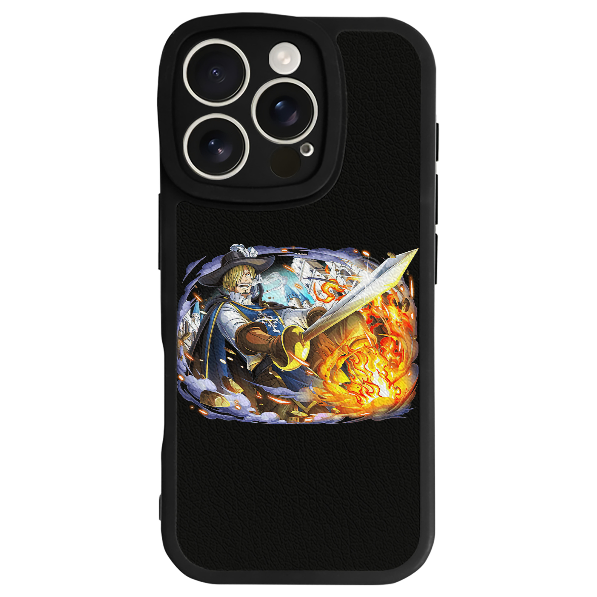 （画像用） ワンピース サンジ ONE PIECE Sanji 【iPhone 16シリーズ対応】シリコンスマホケース（レザー調） 材質：シリコン